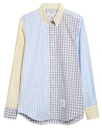 Thom Browne - Fun-Mix Gingham Check Poplin Button-Down Shirt - Lyst