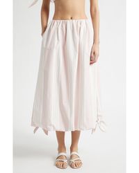 Posse - Rosie Stripe Side Tie Bubble Hem Midi Skirt - Lyst