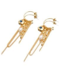 Classicharms - Iris Freshwater Pearl And Cubic Zirconia Radiant Reverie Cascade Hoop Earrings - Lyst