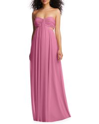 Dessy Collection - Strapless Empire Waist Chiffon Gown - Lyst