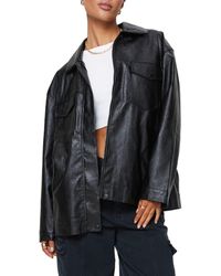 Princess Polly - Callie Oversize Faux Leather Jacket - Lyst