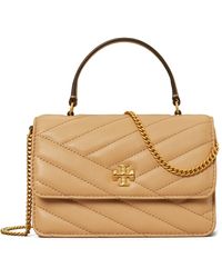 Tory Burch - Mini Kira Chevron Quilted Leather Top Handle Wallet On A Chain - Lyst