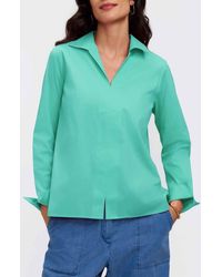 Foxcroft - Agnes Split Cuff Popover Blouse - Lyst