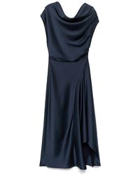 Mango - Asymmetric One-Shoulder Midi Dress - Lyst