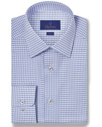 David Donahue - Trim Fit Check Cotton Dobby Dress Shirt - Lyst