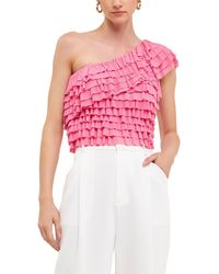 Endless Rose - Ruffle One-shoulder Top - Lyst