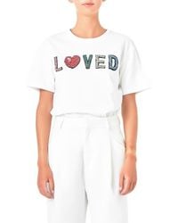 Endless Rose - Loved Crystal Appliqué T-Shirt - Lyst