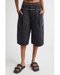 Alexander Wang - Pre-Styled Pleated Denim Shorts With Chain Belt - Lyst