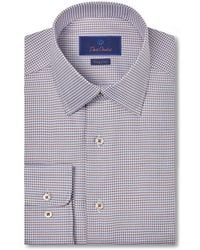 David Donahue - Regular Fit Geometric Pattern Twill Dress Shirt - Lyst