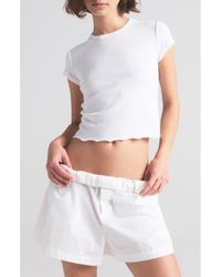 Skims - Drop Needle Pointelle Baby Tee - Lyst