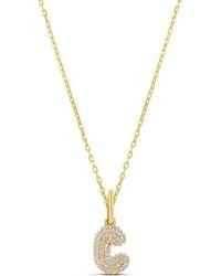 SHYMI - Mini Pavé Bubble Initial Pendant Necklace - Lyst