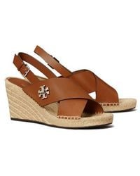 Tory Burch - Turnlock Espadrille Slingback Platform Wedge Sandal - Lyst