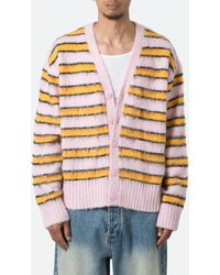 MNML - Striped Faux Mohair Cardigan - Lyst