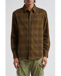 John Elliott - Alder Plaid Cotton Flannel Button-up Shirt - Lyst
