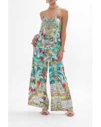 CAMILLA - Wide Leg Trouser With Front Pockets Gardens Of Queluz - Lyst