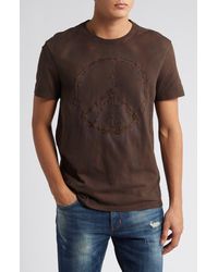 John Varvatos - Ink Peace Sign Embroidered T-shirt - Lyst