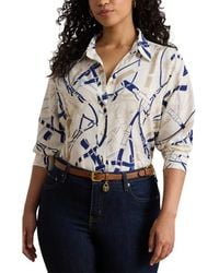 Ralph Lauren - Belting Print Classic Fit Crepe Button-Up Shirt - Lyst