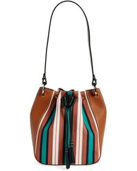 Strathberry - X Collagerie Bolo Canvas & Leather Bucket Bag - Lyst