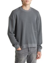 FRAME - Waffle Knit Cotton Sweatshirt - Lyst