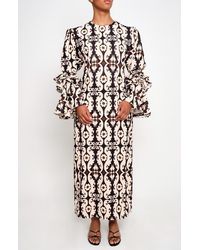 The Lulo Project - New Makeda Paisley Long Sleeve Crepe Maxi Dress - Lyst