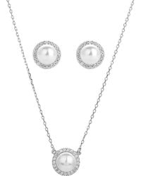 Bearfruit Jewelry - Sterling 18K Plated Eleanor Single Cultured Pearl Necklace & Stud Earrings Set - Lyst