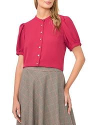 Halogen® - Puff Sleeve Button-Up Top - Lyst