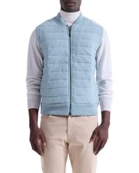 Bugatchi - Quilted Cotton Zip Sweater Vest - Lyst