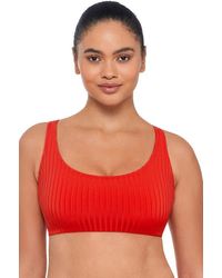 S3 - Ribbed Scoopneck Crossback Bikini Top - Lyst