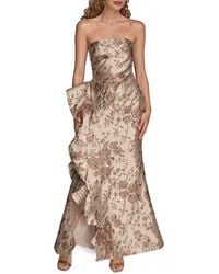 Donna Karan - Floral Metallic Jacquard Sleeveless Gown - Lyst