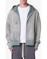 MNML - Distressed Thermal Lined Zip Hoodie - Lyst