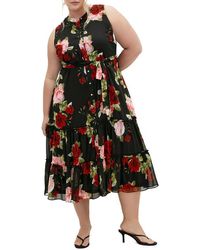 City Chic - Roma Print Tie Waist Maxi Dress - Lyst