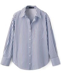 Mango - Stripe Cotton Blend Button-Up Shirt - Lyst