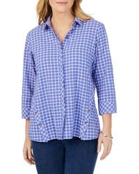 Foxcroft - Cassie Plaid Stretch Cotton Button-up Shirt - Lyst