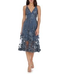 Dress the Population - Audrey Embroidered Fit & Flare Dress - Lyst