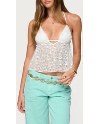 Edikted - Meela Sequin Beaded Open Back Halter Top - Lyst