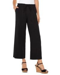 Liverpool Los Angeles - Tie Waist Ankle Wide Leg Pants - Lyst