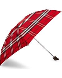 Burberry - Check Compact Umbrella - Lyst