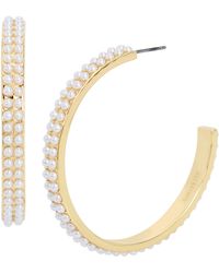 AllSaints - Imitation Pearl Hoop Earrings - Lyst