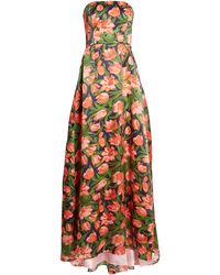 Carolina Herrera - Floral Strapless Silk Gown - Lyst