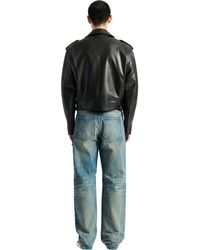 Balmain - Textured Leather Biker Jacket - Lyst