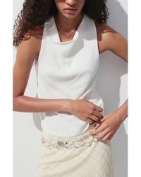Mango - Cotton Knitted Strap Top - Lyst