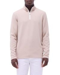 Bugatchi - Waffle Knit Quarter Zip Performance Pullover - Lyst