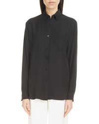 Givenchy - Regular Fit Logo Jacquard Button-down Silk Blouse - Lyst