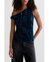 AG Jeans - Rachel Asymmetric Cold Shoulder Velvet Top - Lyst