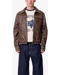 MNML - Washed Faux Leather Jacket - Lyst