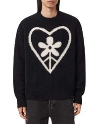 AllSaints - Finden Heart Merino Wool & Alpaca Blend Crewneck Sweater - Lyst