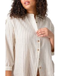 Sanctuary - Pinstripe Linen Blend Button-up Shirt - Lyst