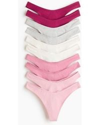 H&M - 10-Pack Cotton Thong Briefs - Lyst