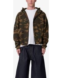 MNML - Camouflage Oversize Cotton Full-Zip Hoodie - Lyst