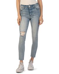 Kut From The Kloth - Charlize Fab Ab High Waist Crop Cigarette Jeans - Lyst